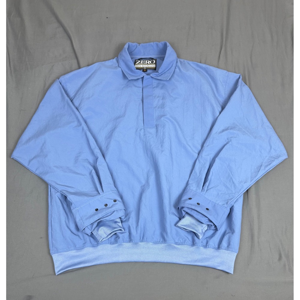 Zero Restriction Vintage Golf Windshirt Retro Light Blue XL Made in USA Dacron